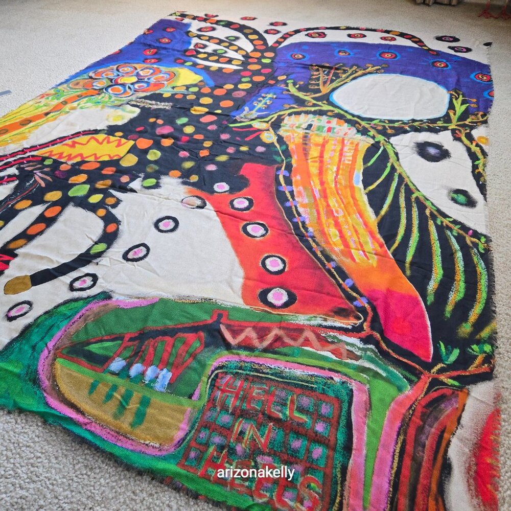 NWT Jane Carr for Hauser & Wirth Scarf Artist Uman Hell in Heels - Picture 8 of 11